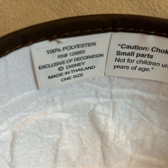 Disney Couture Chic Brown Sequin Feather Hat with Key Charm NWOT - Picture 4 of 6